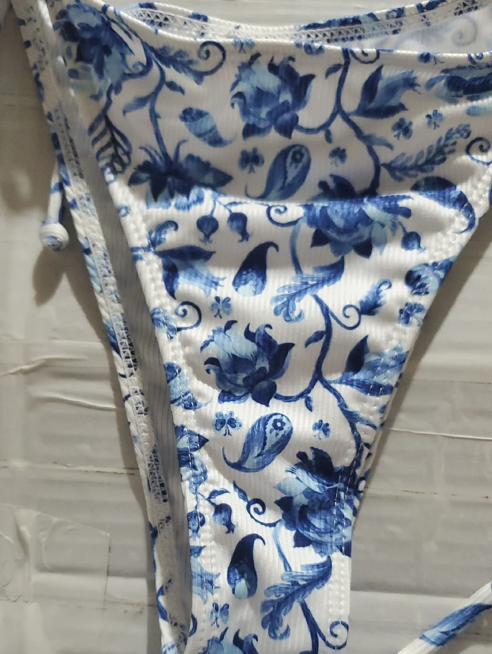 Halter Blue Floral Tie-Side Bikini Set - Women Intimates & Sleepwear